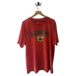 NHL Chicago Blackhawks T-Shirt Hockey Graphic Tee Red‎ Short Sleeve XL